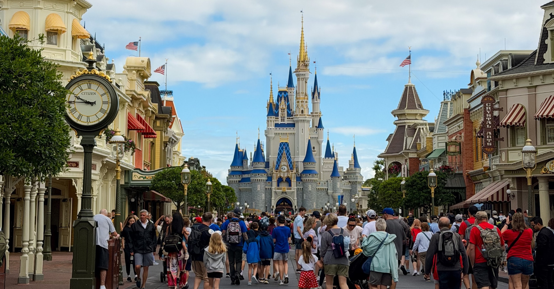 Main Street U.S.A. with Cinderella Castle in the distance